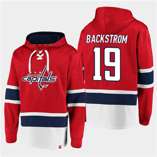 Washington Capitals #19 Nicklas Backstrom Red All Stitched Sweatshirt Hoodie